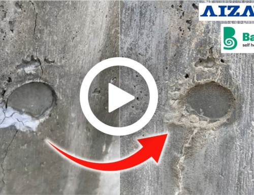 Video van zelfhelend beton in werking